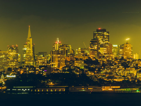 san francisco skyline at night