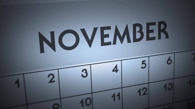 Dark Ominous Calendar Page animation - November