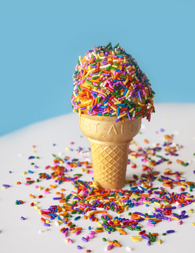Ice Cream Cone with Rainbow Sprinkles