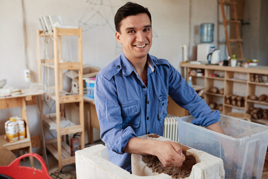 Happy papier mache master at work