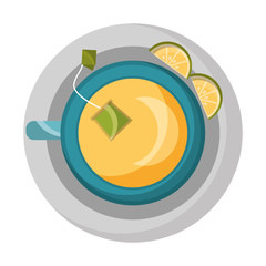 delicious lemon tea cup icon vector illustration design