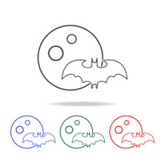 Bat fool moon icon. Elements of Halloween in multi colored icons. Premium quality graphic design icon. Simple icon for websites, web design, mobile app, info graphics