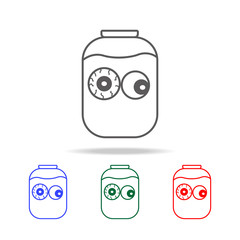 Human eyeballs in glass jar icon. Elements of Halloween in multi colored icons. Premium quality graphic design icon. Simple icon for websites, web design, mobile app, info graphics