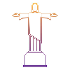 Christ the Redeemer statue icon over white background, vector illustration