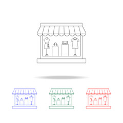 Naklejka premium women's clothing store icon. Elements of grocery store in multi colored icons. Premium quality graphic design icon. Simple icon for websites, web design, mobile app