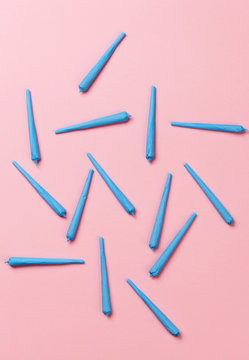 Blue Joints Array on Pink Background