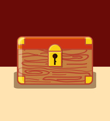 chest box icon over brown background, colorful design. vector illustration