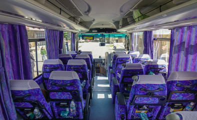Interior of the long-distance bus