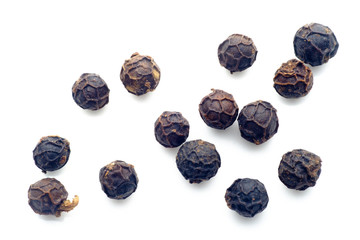 Black pepper corns closeup