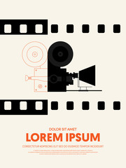 Movie and film modern retro vintage poster template background