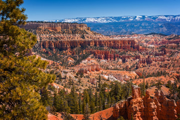 Bryce Canyon National Park, Utah, USA. Here is the largest collection of hoodoos in the world. Hoodoo is a tall, thin spire of rock that protrudes from the bottom of an arid drainage basin or badland.