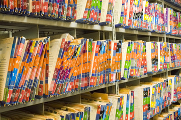 Rows of Colorful Medical Records - Patient Charts
