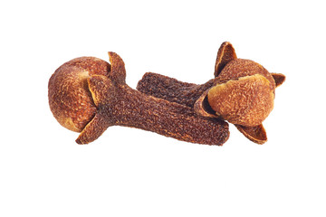Obraz premium Dry spice cloves isolated on a white background