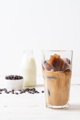 coffee ice cubes with milk