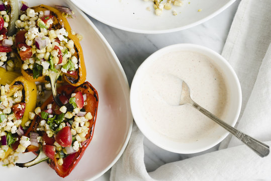 Grilled Mexican Street Corn Stuffed Peppers