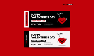Happy Valentine's Day Here's A Gift Card with Voucher Promotional Code and Heart Illustration