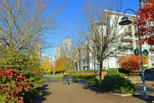 Waterfront David Lam Park In Downtown Vancouver, British Columbia, Canada.