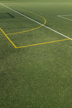 Detail of Grass Footbal Field With Copy Space