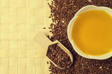 Traditional transparent flax oil