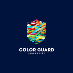 Colorful Shield logo designs concept vector, Abstract Shield logo template