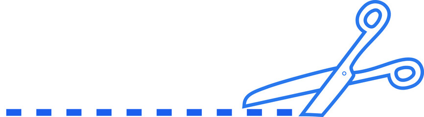 Obraz premium Blue White Scissors for cuttifng illustration