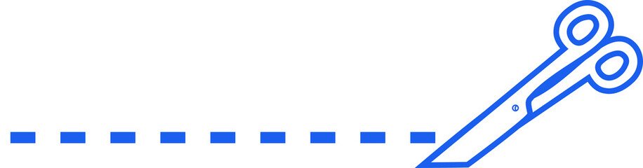 Blue White Scissors for cuttifng illustration