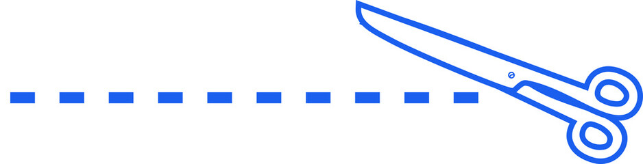 Blue White Scissors for cuttifng illustration