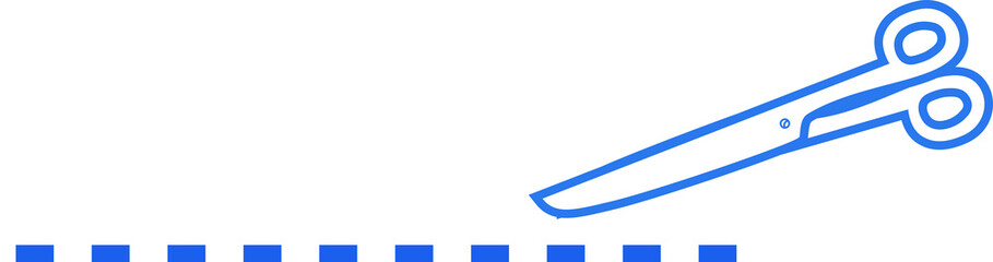 Blue White Scissors for cuttifng illustration