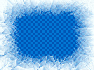 Vector transparent blue frost window