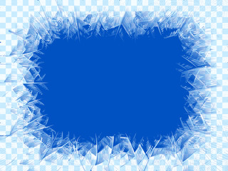 Vector transparent blue frost window