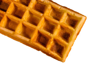 Belgian waffle isolated on the white background