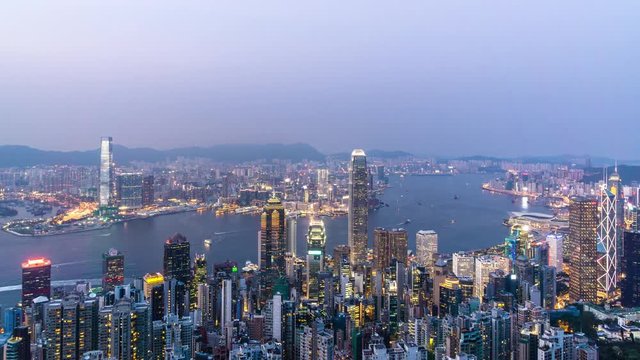 timelapse of hongkong skyline