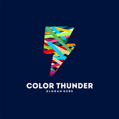 Colorful Lighting Bolt Flash. Thunder Logo designs concept Icon