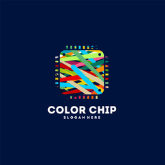 Processor Chip logo designs concept vector, Colorful Processor logo template