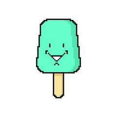 Eskimo pixel art. Ice cream 8 bit. vector illustration