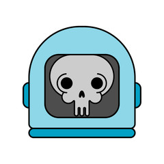 Skull in Space helmet. Dead space. Vector illustration