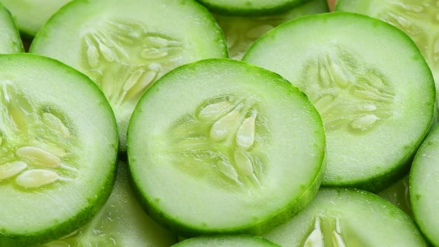 fresh sliced cucumber rotation