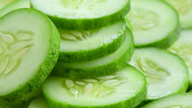 fresh sliced cucumber rotation