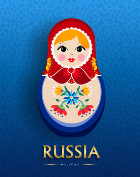 Russian nesting doll poster for russia travel