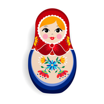 Traditional matrioska or russian doll isolated