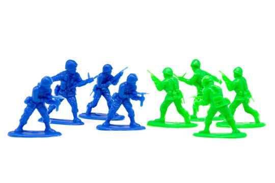 miniature toy soldiers to attack the enemy