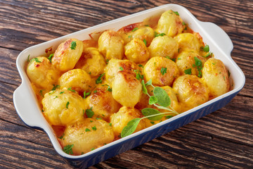 new potatoes baked in oven with cheese