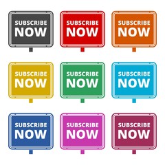 Subscribe Now icon, color icons set