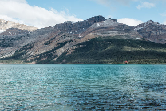 Clear pristine lake in the Canadian Rocky Mountains