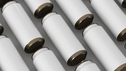 Fototapeta premium Raws of white soda cans