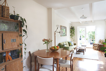 Living and dining room space in Melbourne home