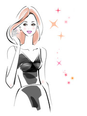 きれいな女性　黒ドレス