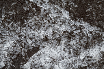 Ice particles close up