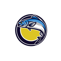 Fish vector mascot icon illustration
