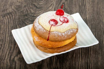 Pancake with cherry
